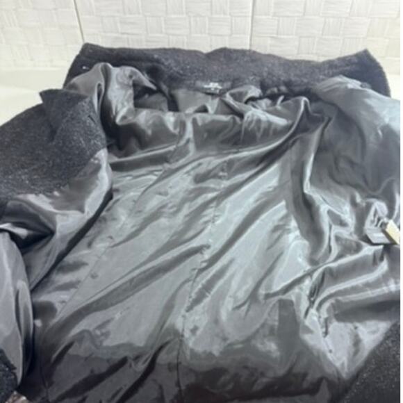 "L.L. COLLEZIONI ITALIA" Wool,Mohair,Alpaca, Black Trench Coat,Old Money,Classic - Picture 8 of 12